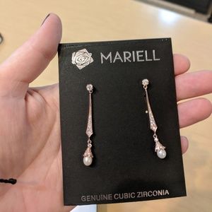Mariell Rose Gold and Cubic Zirconia Earrings